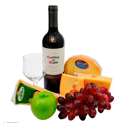 Basket of wines and cheeses for Mother's Day