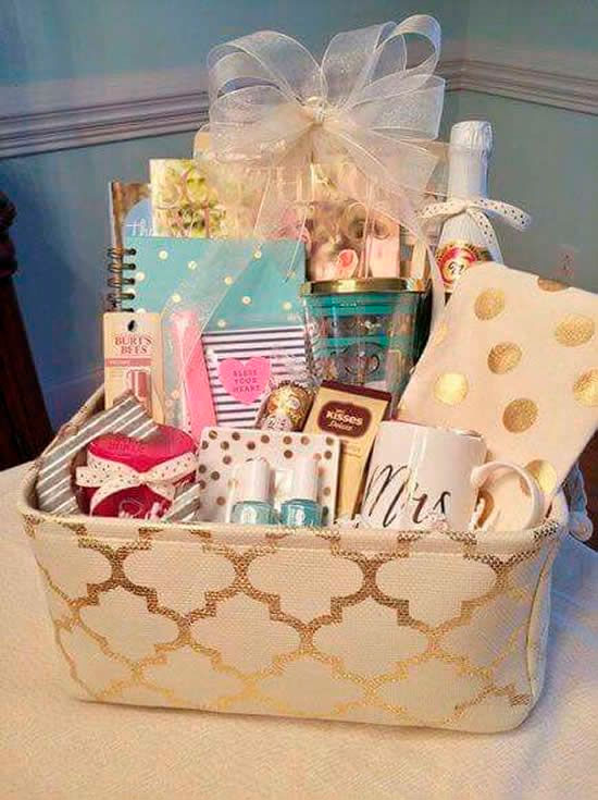 Basket with various treats for Mother's Day