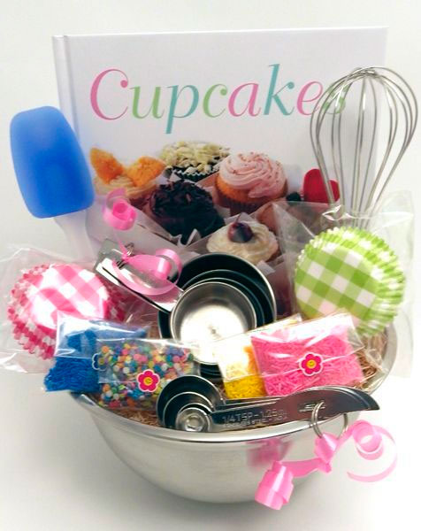 Basket for Mother's Day with cupcake kit