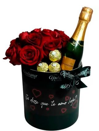 Chocolate with champagne to celebrate with girlfriend