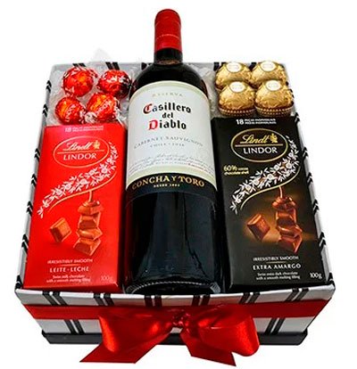 Chocolate and wine for girlfriend
