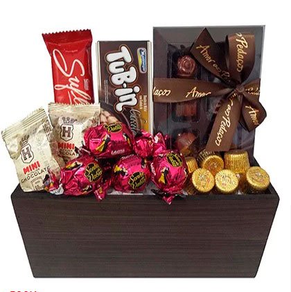 Basket of chocolates for dating anniversary