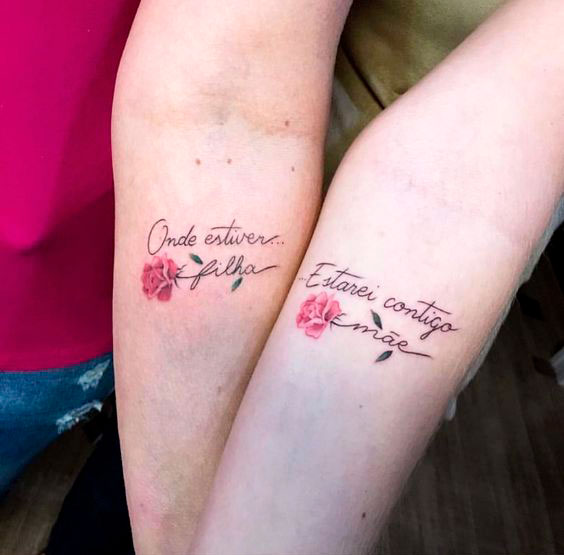 Mother and kids tattoo