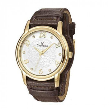 Watch with leather strap