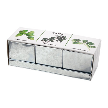ÖRTIG Comb aromatic herbs 1 tab 3 pots IKEA Contains everything needed to plant 3 species of aromatic herbs.